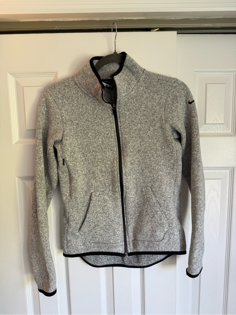 Nike Women's Gray Full-Zip Utility Jacket with Black Trim
